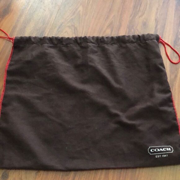 Coach Dust bag brown red 19x15 large - Picture 1 of 4